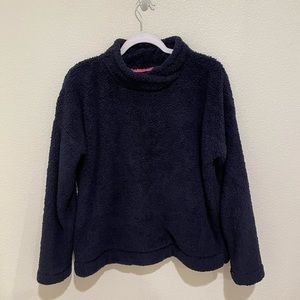 Jane and Bleecker Navy Fleece Funnel Neck Sweater Size M